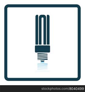 Energy saving light bulb icon. Shadow reflection design. Vector illustration.