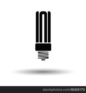 Energy saving light bulb icon. White background with shadow design. Vector illustration.