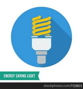 Energy Saving Light Vector. Energy Saving Light Vector Illustration. Fluorescent Light Bulb Icon.