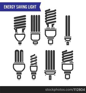 Energy Saving Light Vector. Set Of Energy Saving Light Bulbs Icon.. Energy Saving Light Vector. Set Energy Saving Light Bulbs Icon.