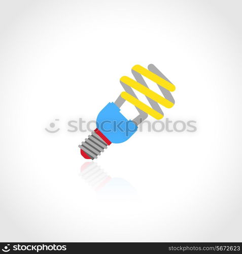 Energy saving lightbulb flat icon isolated on white background vector illustration