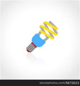 Energy saving lightbulb flat icon isolated on white background vector illustration
