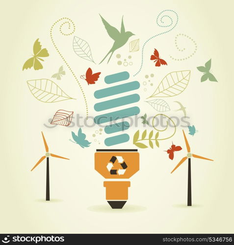 Energy savings a bulb. A vector illustration