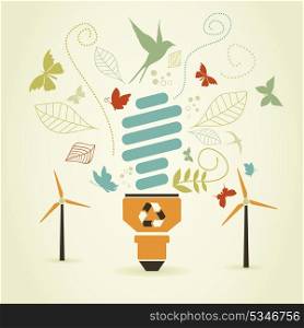 Energy savings a bulb. A vector illustration