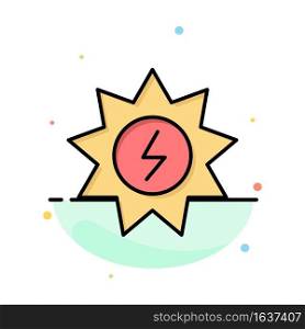 Energy, Solar, Energy, Power Abstract Flat Color Icon Template