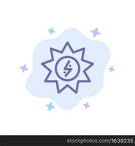 Energy, Solar, Energy, Power Blue Icon on Abstract Cloud Background