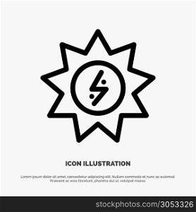 Energy, Solar, Energy, Power Line Icon Vector