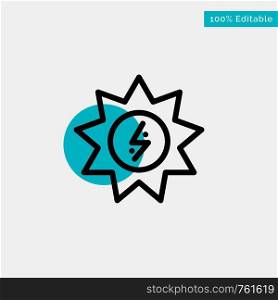Energy, Solar, Energy, Power turquoise highlight circle point Vector icon