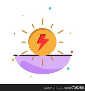 Energy, , Solar, Sun, Charge Abstract Flat Color Icon Template