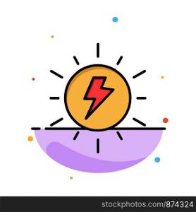 Energy, , Solar, Sun, Charge Abstract Flat Color Icon Template