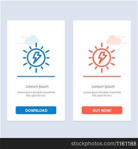 Energy, , Solar, Sun, Charge Blue and Red Download and Buy Now web Widget Card Template