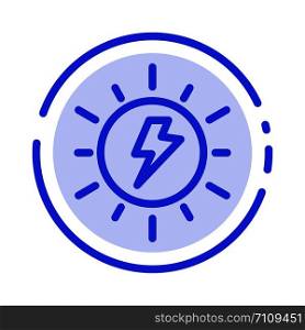 Energy, , Solar, Sun, Charge Blue Dotted Line Line Icon