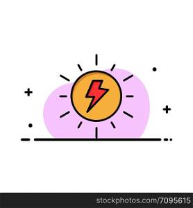 Energy, , Solar, Sun, Charge Business Flat Line Filled Icon Vector Banner Template