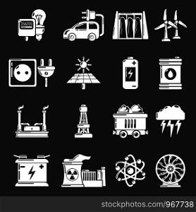 Energy sources icons set vector white isolated on grey background . Energy sources icons set grey vector