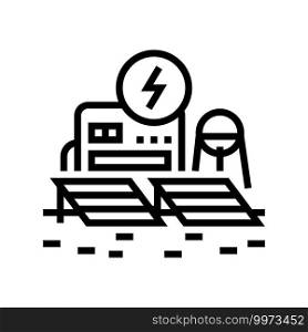 energy station space line icon vector. energy station space sign. isolated contour symbol black illustration. energy station space line icon vector illustration