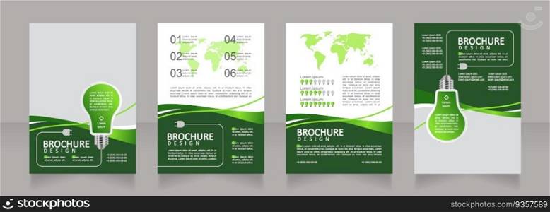 Energy systems international work blank brochure design. Template set with copy space for text. Premade corporate reports collection. Editable 4 paper pages. Calibri, Arial fonts used. Energy systems international work blank brochure design