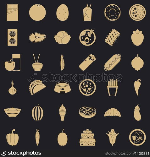 Energy value icons set. Simple set of 36 energy value vector icons for web for any design. Energy value icons set, simple style