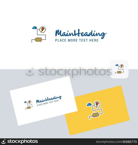 Energy vector logotype with business card template. Elegant corporate identity. - Vector