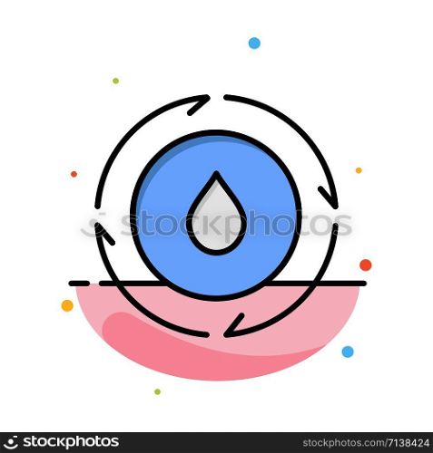 Energy, Water, Power, Nature Abstract Flat Color Icon Template