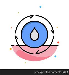 Energy, Water, Power, Nature Abstract Flat Color Icon Template