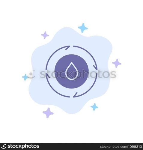Energy, Water, Power, Nature Blue Icon on Abstract Cloud Background