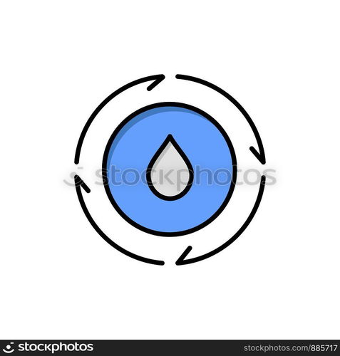 Energy, Water, Power, Nature Flat Color Icon. Vector icon banner Template