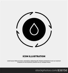 Energy, Water, Power, Nature solid Glyph Icon vector