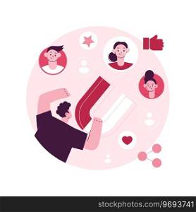 Engagement marketing abstract concept vector illustration. Internet marketing, engagement management, active participation, online commerce, smm strategy, interactive content abstract metaphor.. Engagement marketing abstract concept vector illustration.