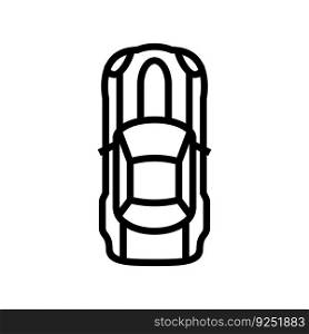 engine car top view line icon vector. engine car top view sign. isolated contour symbol black illustration. engine car top view line icon vector illustration