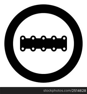 Engine gasket car icon in circle round black color vector illustration image solid outline style simple. Engine gasket car icon in circle round black color vector illustration image solid outline style