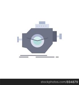 Engine, industry, machine, motor, performance Flat Color Icon Vector