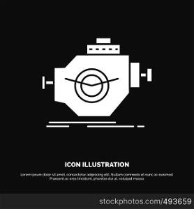 Engine, industry, machine, motor, performance Icon. glyph vector symbol for UI and UX, website or mobile application. Vector EPS10 Abstract Template background