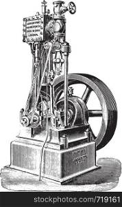 Engine John and Henry Gwynne, vintage engraved illustration. Industrial encyclopedia E.-O. Lami - 1875.