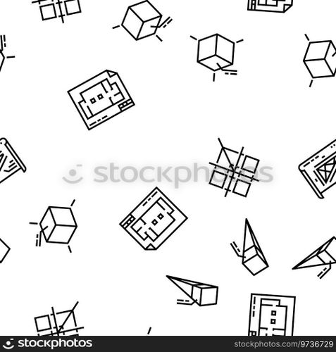 engineer construction architect vector seamless pattern thin line illustration. engineer construction architect vector seamless pattern