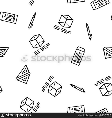 engineer construction architect vector seamless pattern thin line illustration. engineer construction architect vector seamless pattern
