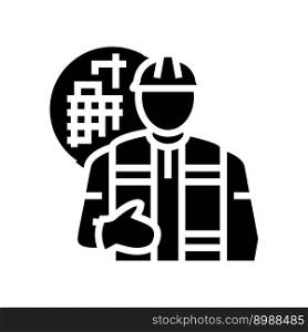 engineer construction glyph icon vector. engineer construction sign. isolated symbol illustration. engineer construction glyph icon vector illustration
