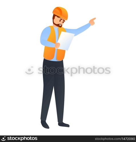 Engineer icon. Cartoon of engineer vector icon for web design isolated on white background. Engineer icon, cartoon style