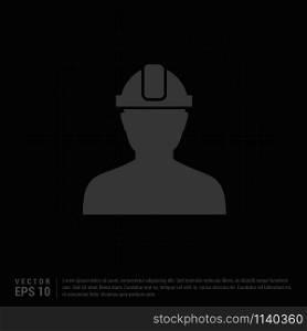 Engineer user Icon - Black Creative Background - Free vector icon