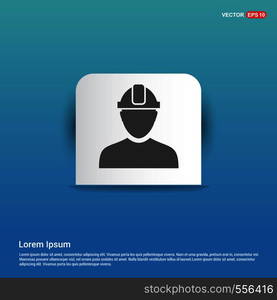 Engineer user Icon - Blue Sticker button