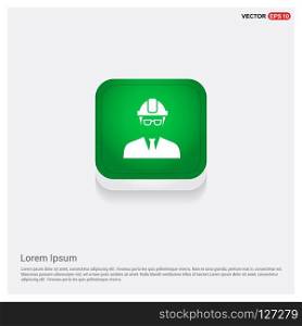 Engineer user IconGreen Web Button - Free vector icon