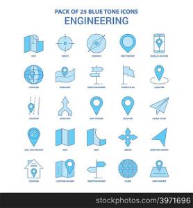 Engineering Blue Tone Icon Pack - 25 Icon Sets