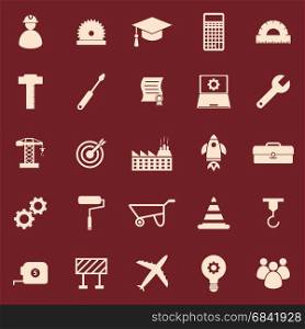 Engineering color icons on red background, stock vector