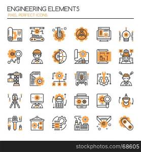 Engineering Elements , Thin Line and Pixel Perfect Icons