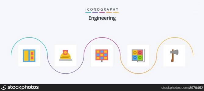 Engineering Flat 5 Icon Pack Including axe tool. ax tool. construction. ax. socket