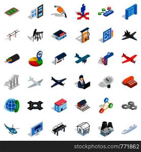 Engineering icons set. Isometric style of 36 engineering vector icons for web isolated on white background. Engineering icons set, isometric style