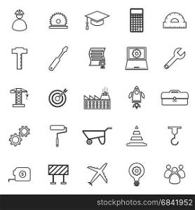 Engineering line icons on white background, stock vector
