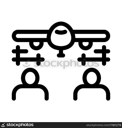 Engineering Plane Icon Vector. Outline Engineering Plane Sign. Isolated Contour Symbol Illustration. Engineering Plane Icon Vector Outline Illustration