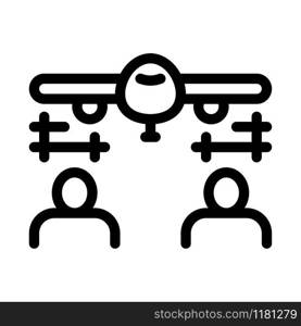 Engineering Plane Icon Vector. Outline Engineering Plane Sign. Isolated Contour Symbol Illustration. Engineering Plane Icon Vector Outline Illustration