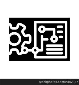 engineering processing glyph icon vector. engineering processing sign. isolated contour symbol black illustration. engineering processing glyph icon vector illustration