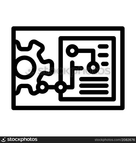 engineering processing line icon vector. engineering processing sign. isolated contour symbol black illustration. engineering processing line icon vector illustration